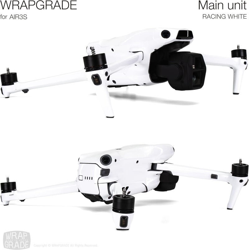 WRAPGRADE Store Skin Decal Sticker Compatible with DJI Air 3S (Racing White) - Image 4